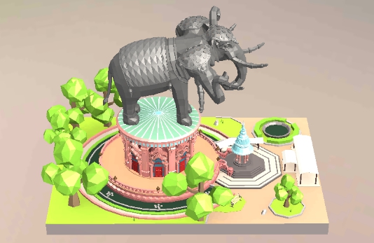 我愛拼模型泰國三象神博物館搭建攻略